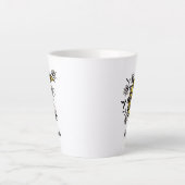 三日月包まれた（花のタトゥー）スタイル名 カフェラテマグ (正面)