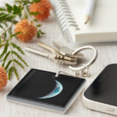 三日月地球惑星科学宇宙宇宙ギーク キーホルダー (正面右)