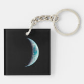 三日月地球惑星科学宇宙宇宙ギーク キーホルダー (裏面)