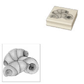 三日月形のホットドッグ転がのジャンクフードの豚 ラバースタンプ (押印)