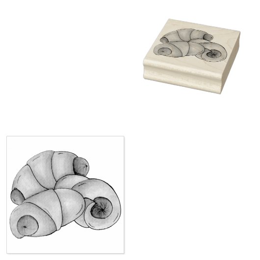 三日月形のホットドッグ転がのジャンクフードの豚 ラバースタンプ (押印)