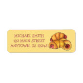 三日月形のホットドッグ転がのジャンクフードの豚 ラベル (正面)