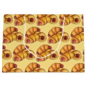 三日月形のホットドッグ転がのジャンクフードの豚 ラージペーパーバッグ (正面)