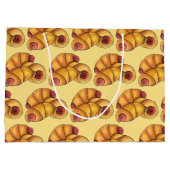 三日月形のホットドッグ転がのジャンクフードの豚 ラージペーパーバッグ (裏面)