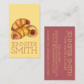 三日月形のホットドッグ転がのジャンクフードの豚 名刺 (正面/裏面)