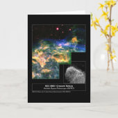 三日月形の星雲6888のハッブルの望遠鏡 カード (黄色い花)