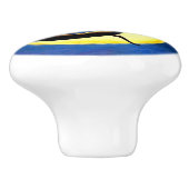 三日月形の月および黒猫のノブ セラミックノブ (側面)