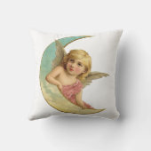 三日月形の月のヴィンテージの天使 クッション (裏面)