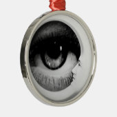 三日月形の月の無題のポートレート メタルオーナメント (右)