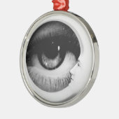 三日月形の月の無題のポートレート メタルオーナメント (左)