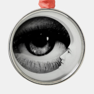 三日月形の月の無題のポートレート メタルオーナメント