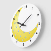 三日月形の月 ラージ壁時計 (傾斜)