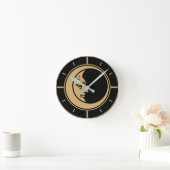 三日月形の満月様顔貌 ラウンド壁時計 (ホーム)