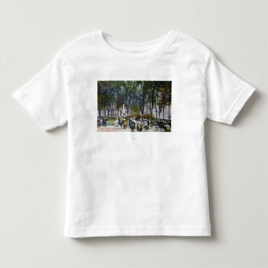 三日月形公園の眺め トドラーTシャツ (正面)