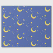 三日月星のカスタマイズ可能な背景 ラッピングペーパー (フラット)