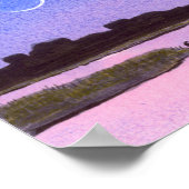 三日月湿原とサギ ポスター (角)