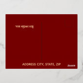 三日月花火バラゴールドフォイルイードムバラクカード 箔シーズンポストカード (裏面)