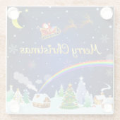 三日月飛んでいる付きサンタクロース ガラスコースター (裏面)