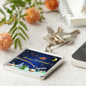 三日月飛んでいる付きサンタクロース キーホルダー (側面)