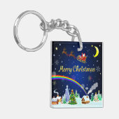 三日月飛んでいる付きサンタクロース キーホルダー (正面左)