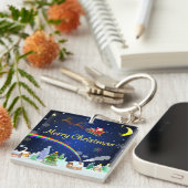 三日月飛んでいる付きサンタクロース キーホルダー (正面右)