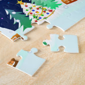 三日月飛んでいる付きサンタクロース ジグソーパズル (側面)