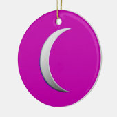 三日月 – マゼンタ背景 セラミックオーナメント (左)