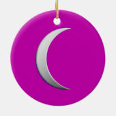 三日月 – マゼンタ背景 セラミックオーナメント (裏面)