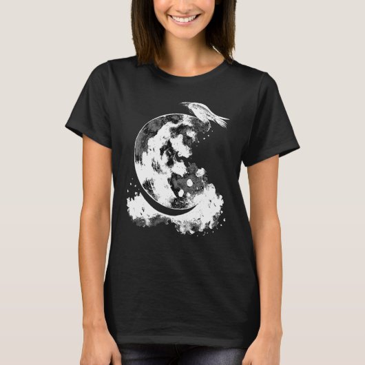 三日月 ラヴェン ウィッチ エステティック 占星術 ゴス Tシャツ (正面)