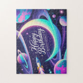 三日月、星、惑星銀河系をテーマにした ジグソーパズル (縦)