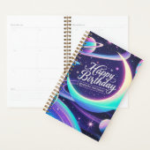 三日月、星、惑星銀河系をテーマにした プランナー手帳 (ディスプレー)