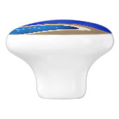 三日月、湖と山の紫と青 セラミックノブ (側面)