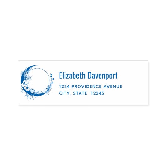 三日月(白い花の住所) セルフインキングスタンプ (デザイン)