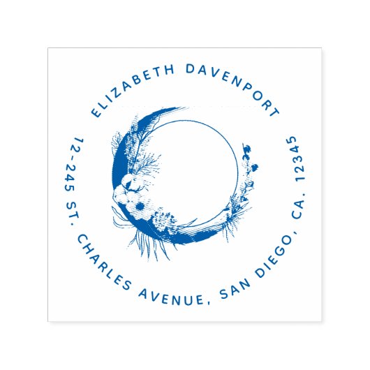 三日月(花の住所) セルフインキングスタンプ (デザイン)