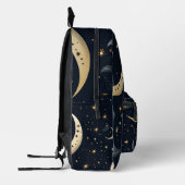 三日月(黒と金ゴールド) プリントバックパック (左)