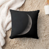 三日月NASA写真白黒装飾用クッション クッション (ブランケット)