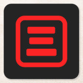 三日本の番三 【San】漢字 スクエアペーパーコースター (正面)