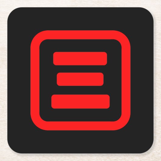 三日本の番三 【San】漢字 スクエアペーパーコースター (正面)