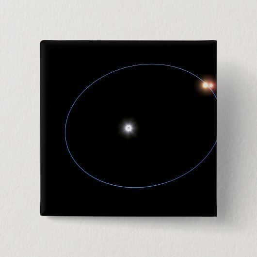 三星系の時計状の軌道 缶バッジ (正面)