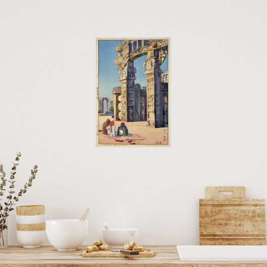 三智の塔への門、吉田博 ポスター (キッチン)