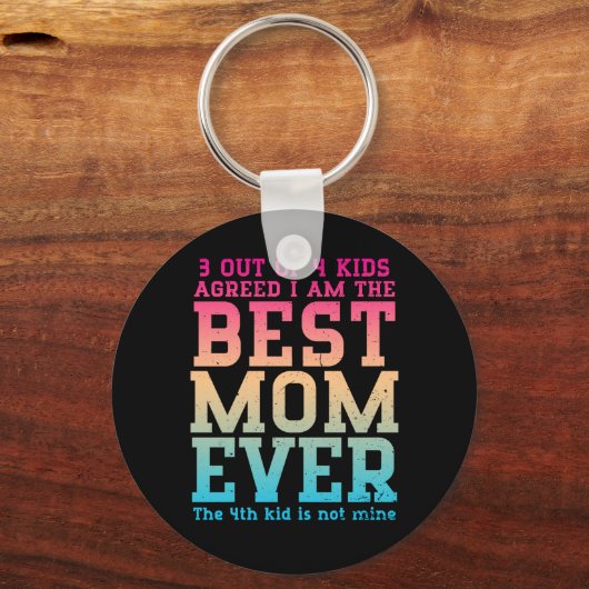 三最高の子の母の日の母のマおもしろいマ キーホルダー (正面)