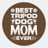 三最高の脚犬の母は今までに3つの足の犬を切断する ラウンドシール (正面)