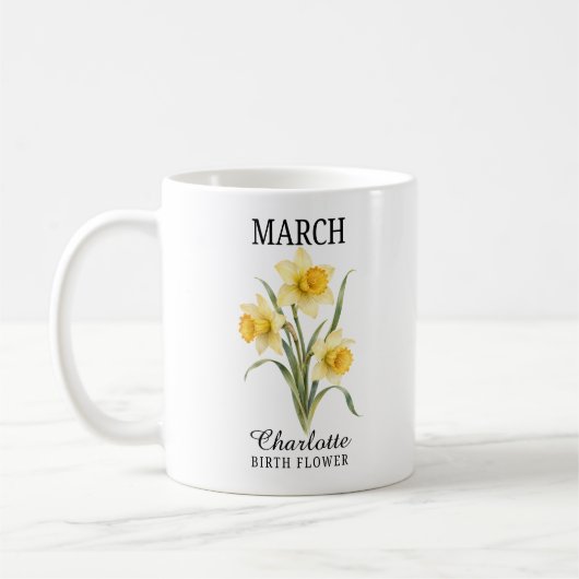 三月の誕生花 水仙 コーヒーマグカップ (左)