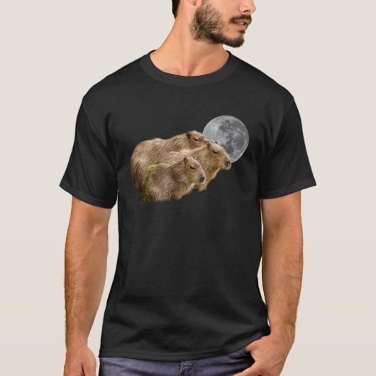 三月キャピバラかわいい動物 Tシャツ (正面)