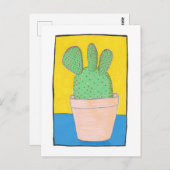 三本のろわれたサボテン、赤いスパイク、アート ポストカード (正面/裏面)