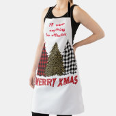 三本のユーモアのある格子状のクリスマス エプロン (インサイチュ)