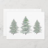 三本の手描き常緑樹 ノートカード (正面/裏面)