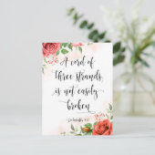 三本の糸のより糸、伝道書4:12 ポストカード (スタンド正面)