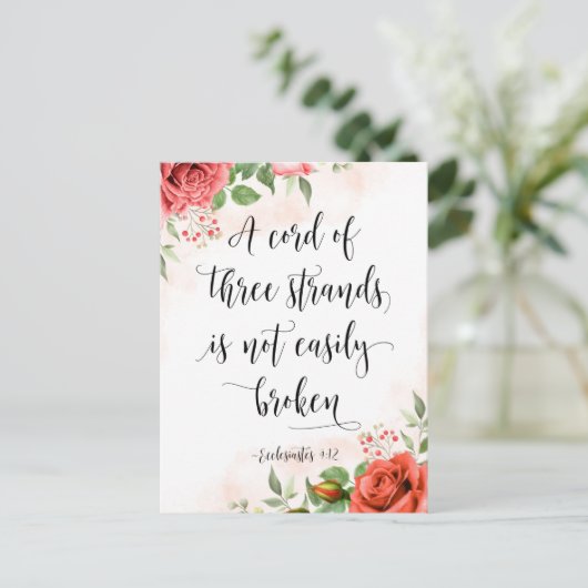 三本の糸のより糸、伝道書4:12 ポストカード (スタンド正面)