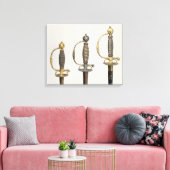 三本フランスの刀の柄 キャンバスプリント (インサイチュ (リビング))